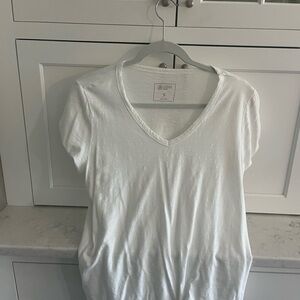 Candace Cameron Bure White V-Neck Tee